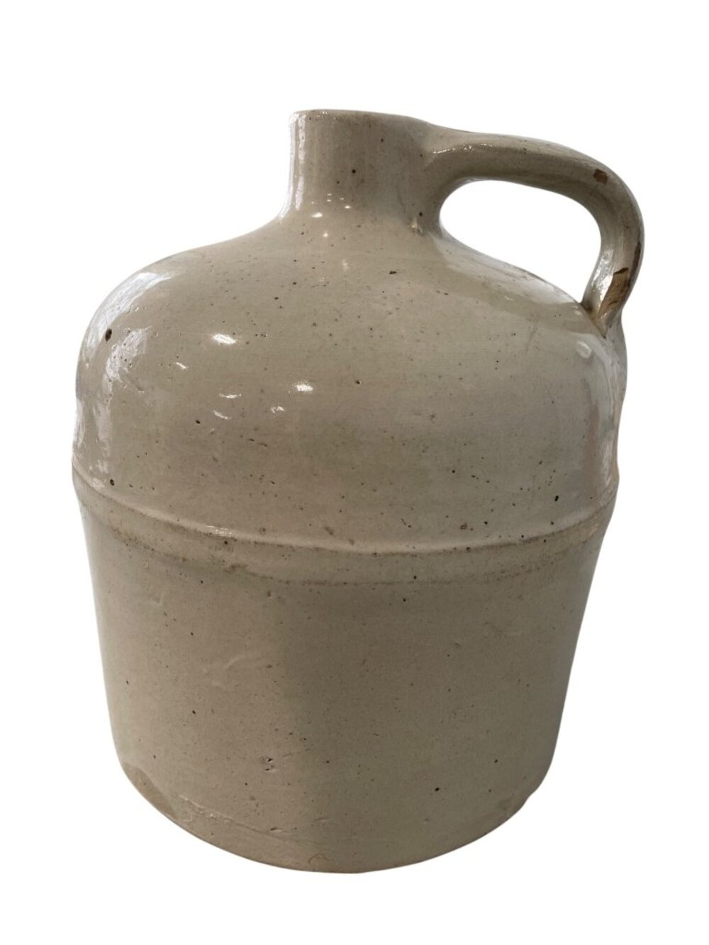 Rustic Stoneware Crock Jug 7" Tall Vintage Pottery Handle Chipped Moonshine